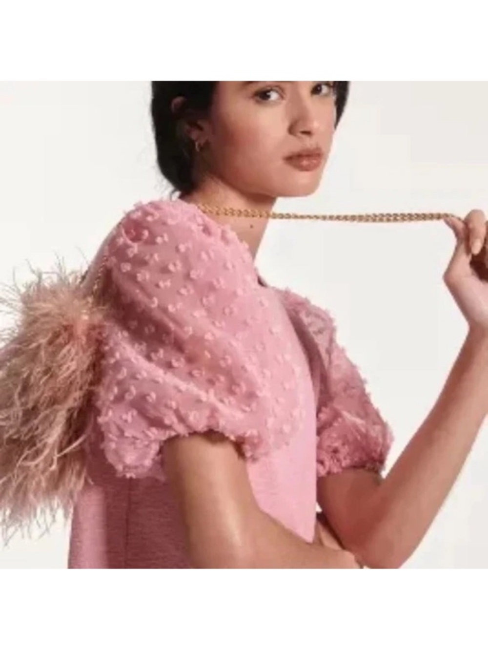 Anthropologie Maeve Pink Textured Sleeve Top Size XS